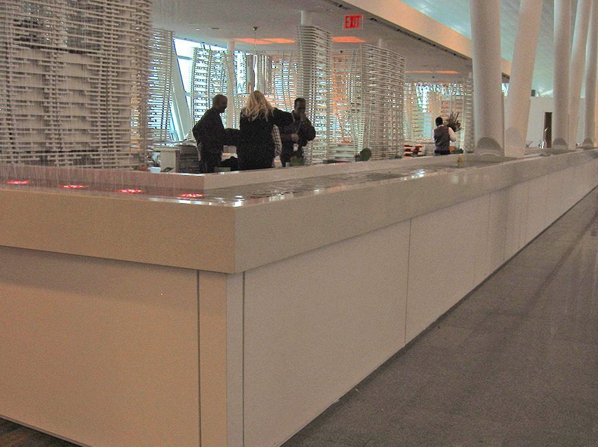 image of commercial interior project of Virgin Atlantic Lounge at JFK International Airport by Visual Millwork